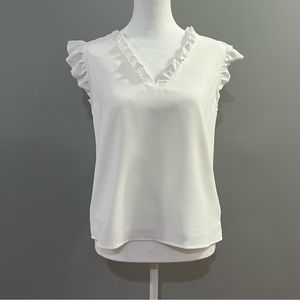 SHEIN | Ruffle Detail V-Neck Sleeveless Blouse